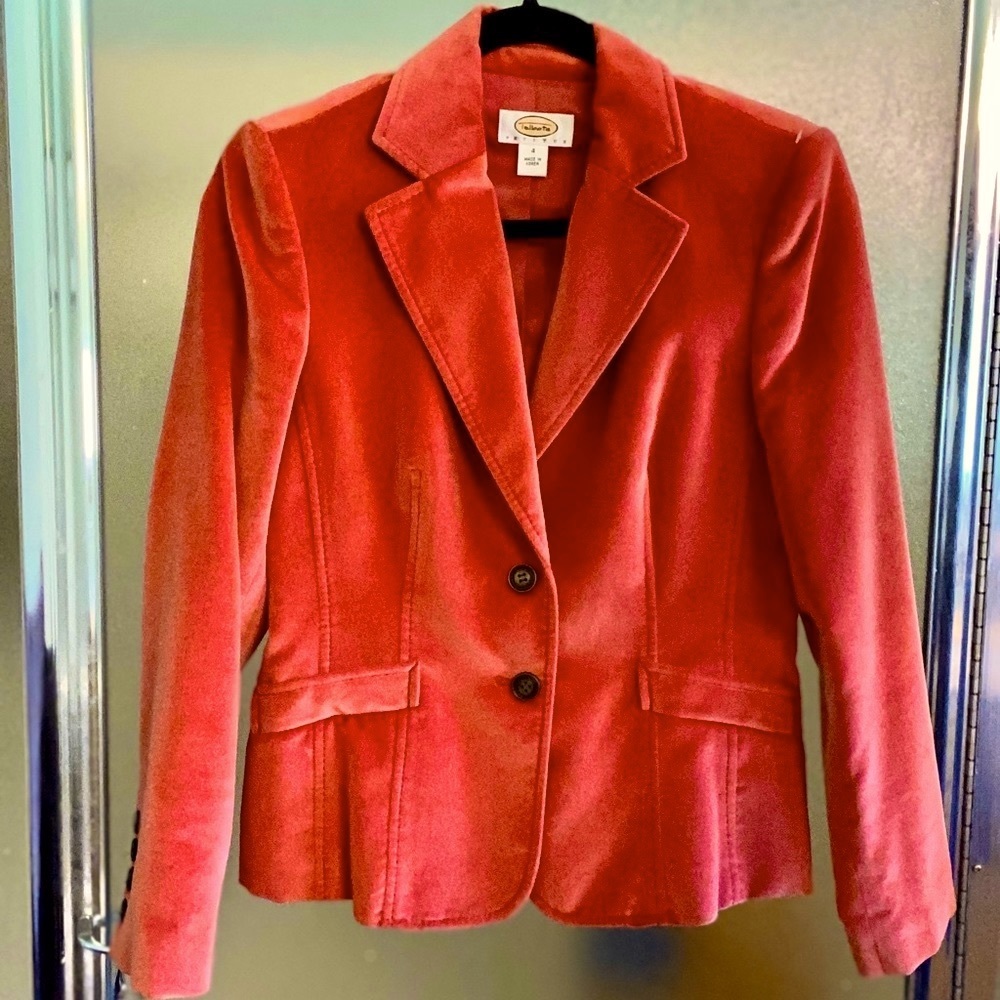 Designer Orange Velvet Blazer